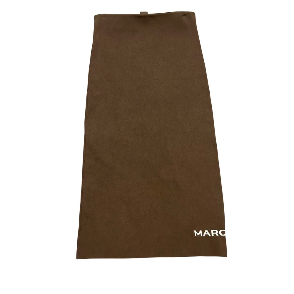 Marc Jacobs The Tube Skirt XS Chocolate Brown Viscose Knit Midi Logo N101V01RE21 - Picture 2 of 6